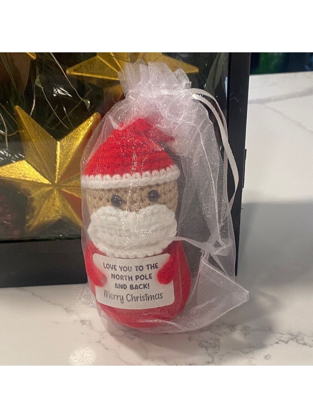 Handmade Crochet Santa Plush Christmas Decor Gift 5” - Picture 6 of 6